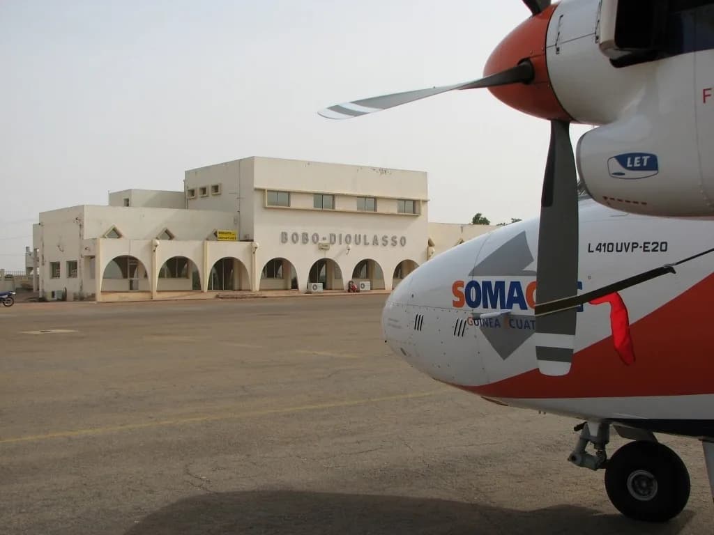 Vue aérienne de l'infrastructure de Bobo Dioulasso Airport