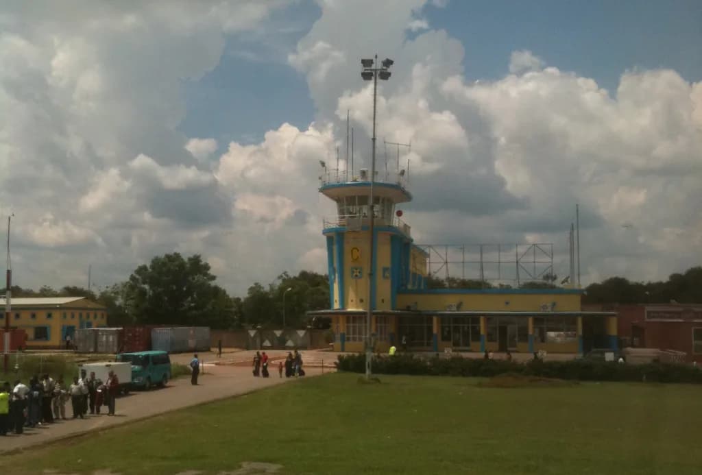 Luftaufnahme der Infrastruktur von Lubumbashi International Airport