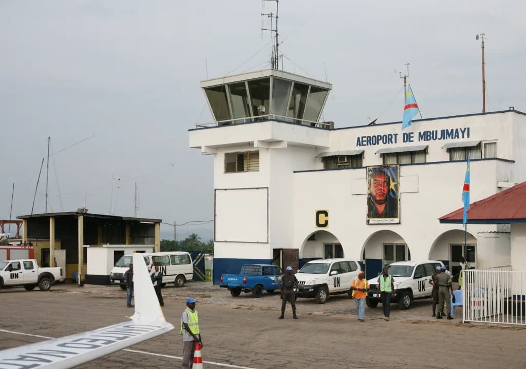 Aerial view of Mbuji Mayi Airport airport infrastructure