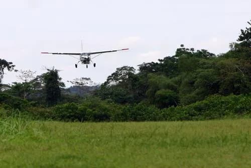 Aerial view of Monkoto Airport airport infrastructure