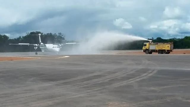 Aerial view of Bouaké Airport airport infrastructure