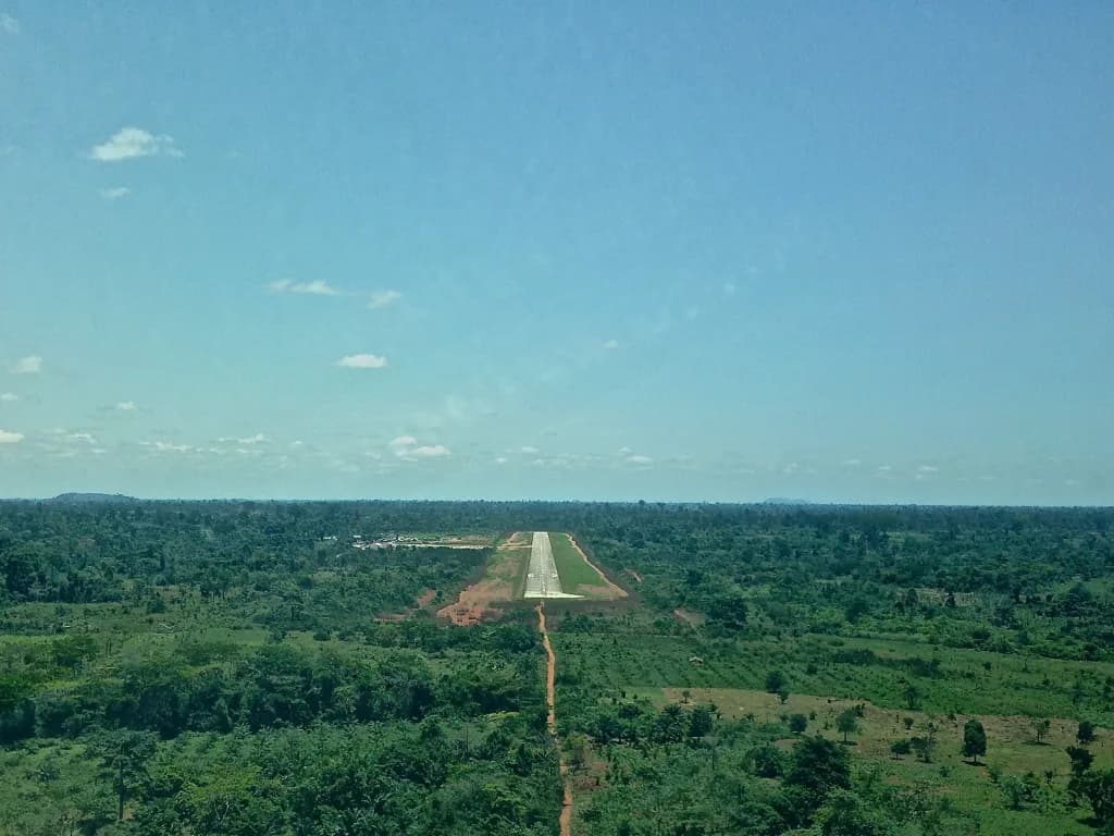 Aerial view of Daloa Airport airport infrastructure