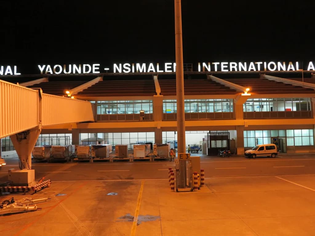 Aerial view of Yaoundé Nsimalen International Airport airport infrastructure