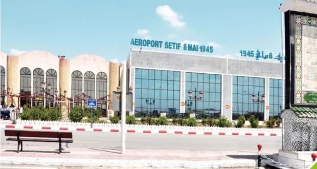 Aerial view of Ain Arnat Airport airport infrastructure