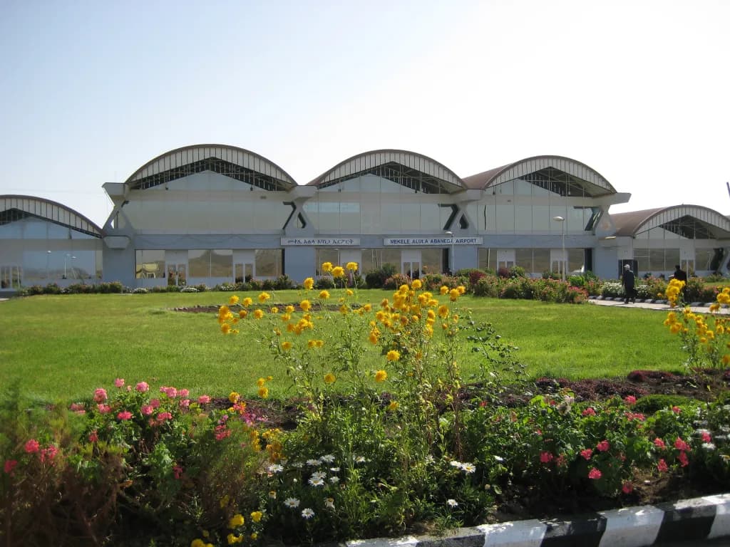 Luftaufnahme der Infrastruktur von Mekele Alula Aba Nega Airport