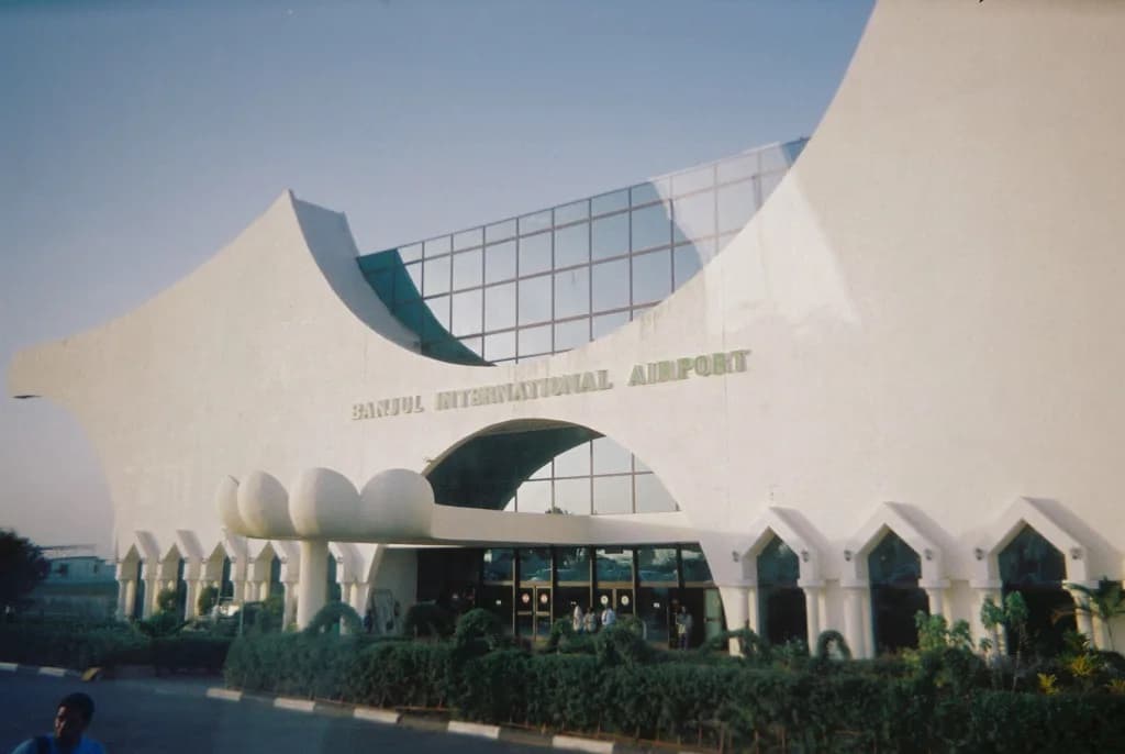 Aerial view of Banjul International Airport airport infrastructure