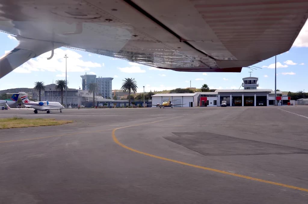 Vue aérienne de l'infrastructure de Eros Airport