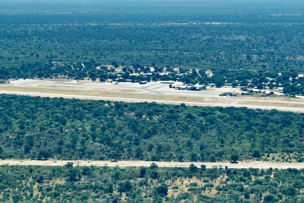 Aerial view of Katima Mulilo Airport airport infrastructure