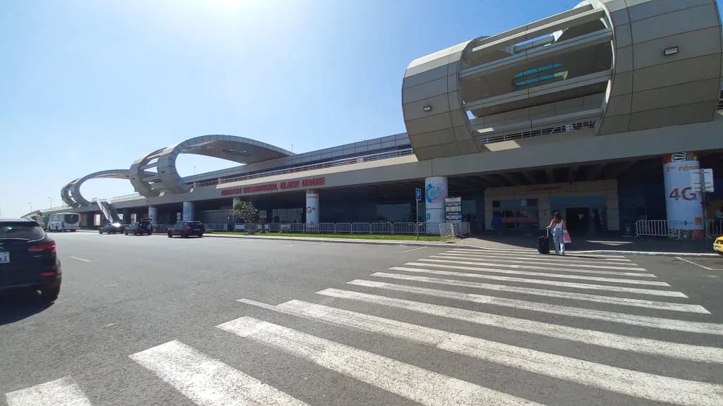 Aerial view of Blaise Diagne International Airport airport infrastructure