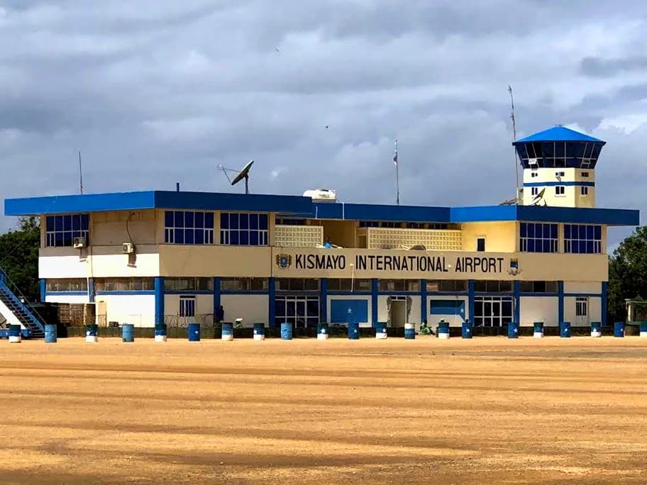 Vue aérienne de l'infrastructure de Kismayo Airport