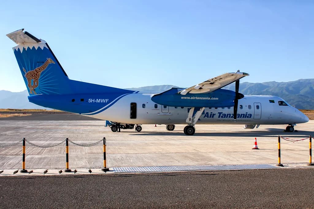 Luftaufnahme der Infrastruktur von Songwe Airport
