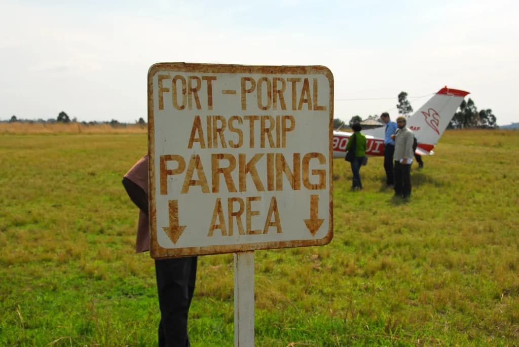 Aerial view of Fort Portal Airport airport infrastructure