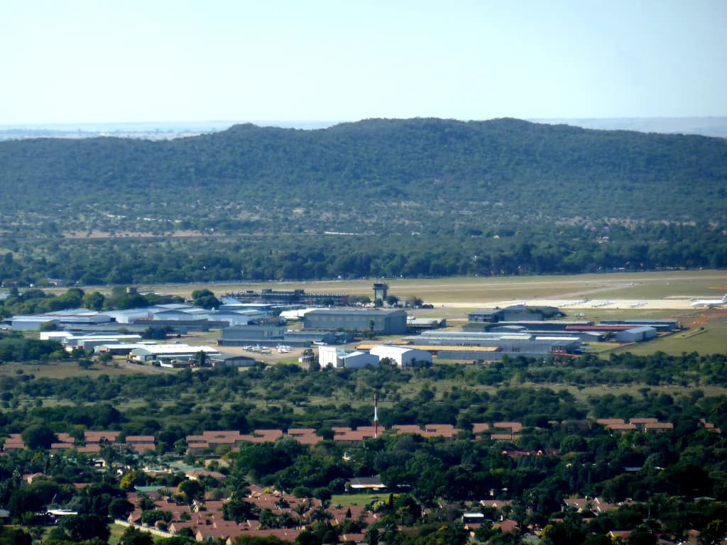 Vue aérienne de l'infrastructure de Wonderboom Airport