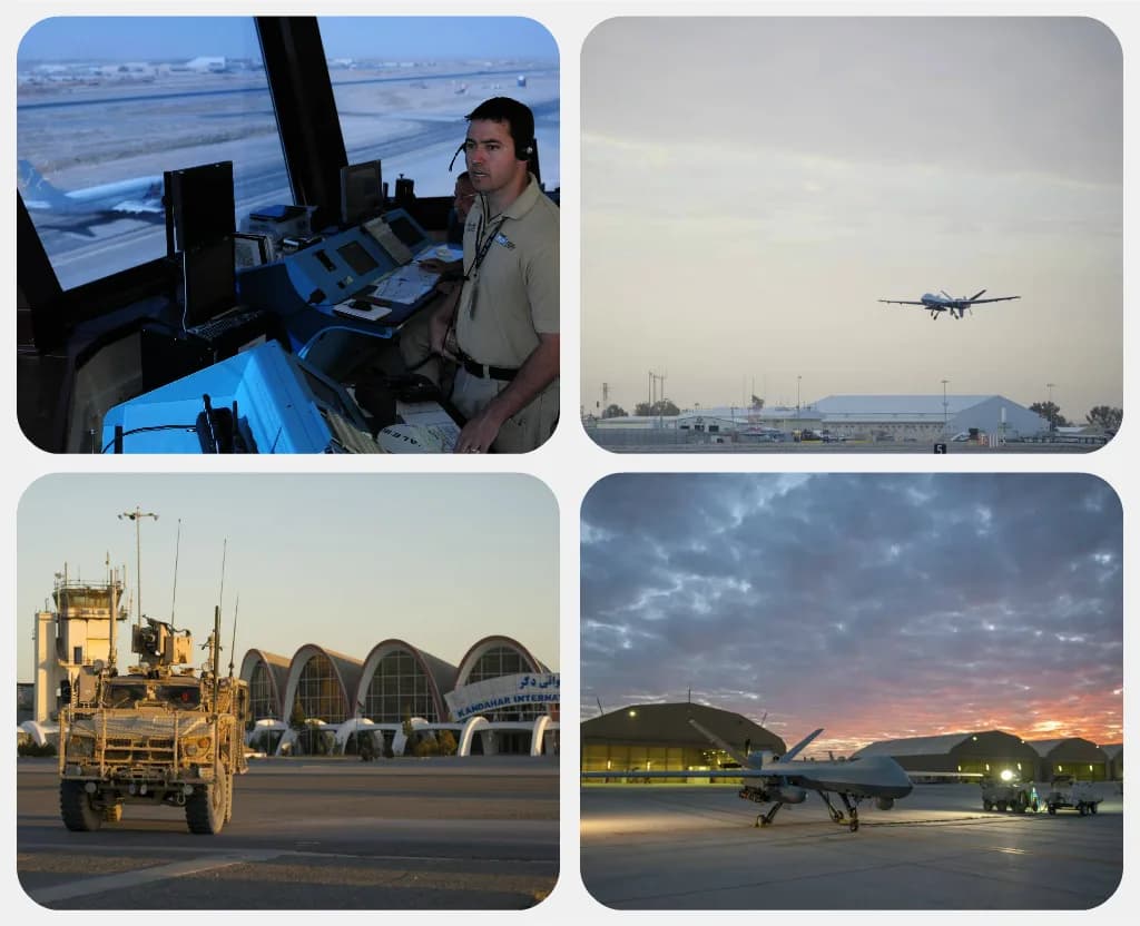 Vue aérienne de l'infrastructure de Ahmad Shah Baba International Airport