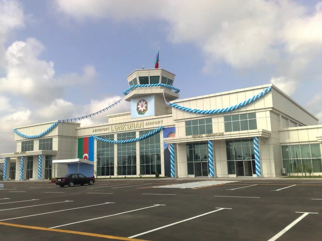 Aerial view of Lankaran International Airport airport infrastructure