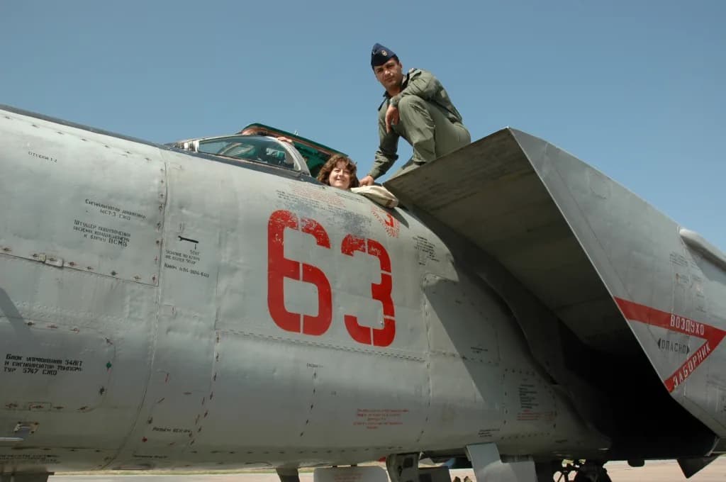 Luftaufnahme der Infrastruktur von Nasosnaya Air Base