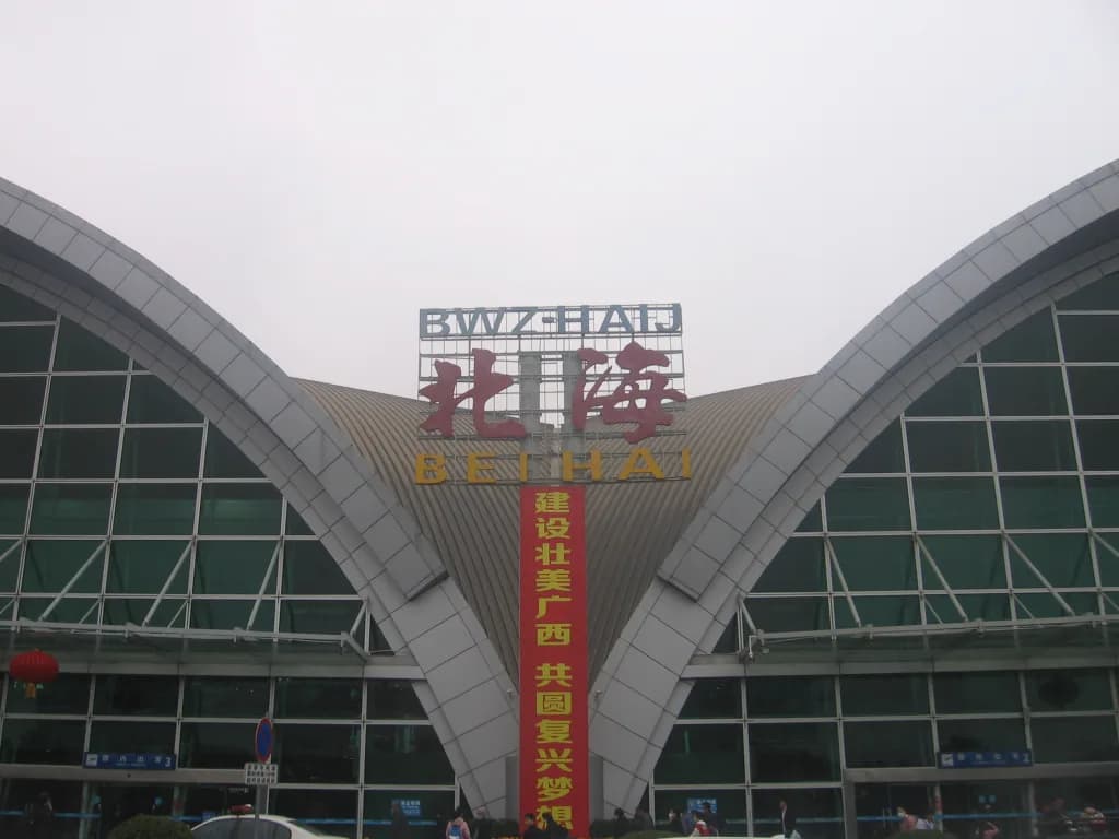 Luftaufnahme der Infrastruktur von Beihai Fucheng Airport
