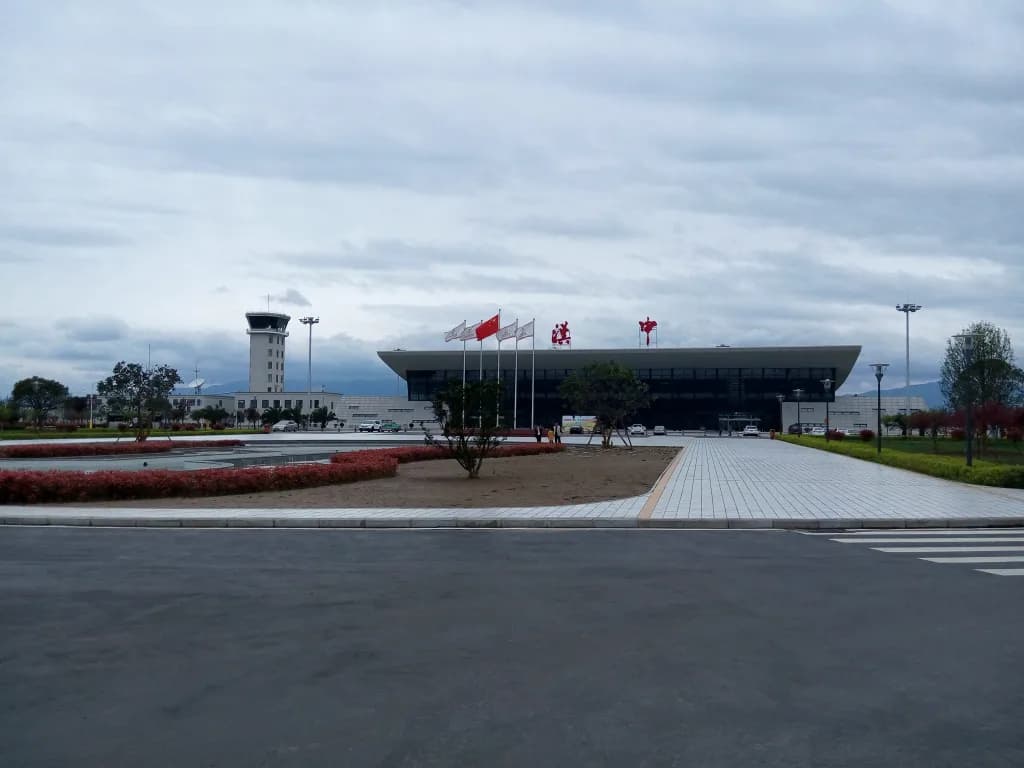 Aerial view of Hanzhong Chenggu Airport airport infrastructure