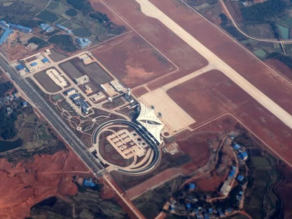 Aerial view of Hengyang Nanyue Airport airport infrastructure