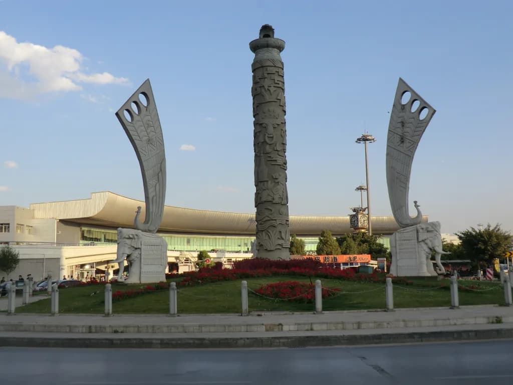 Luftaufnahme der Infrastruktur von Kunming Wujiaba International Airport