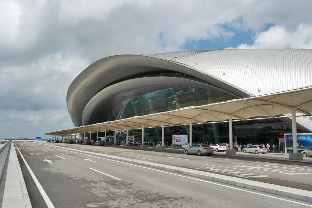 Luftaufnahme der Infrastruktur von Nanning Wuxu International Airport