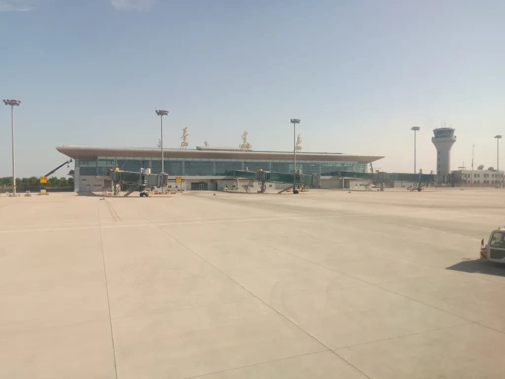 Vue aérienne de l'infrastructure de Qinhuangdao Beidaihe Airport