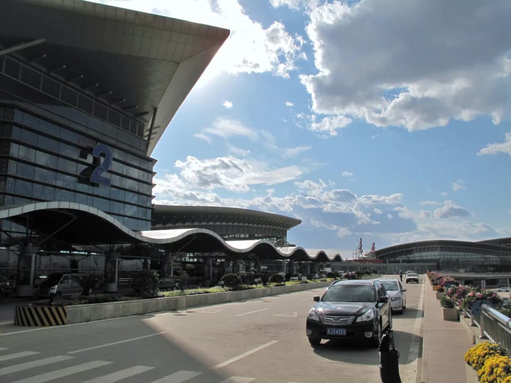 Aerial view of Taiyuan Wusu International Airport airport infrastructure