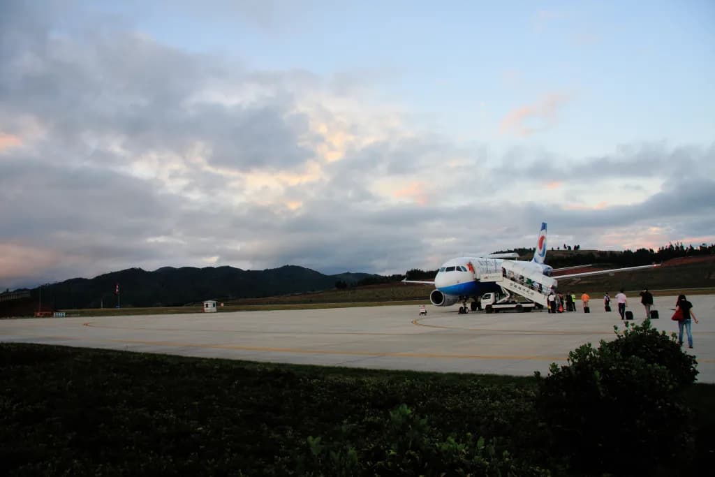 Aerial view of Tengchong Tuofeng Airport airport infrastructure