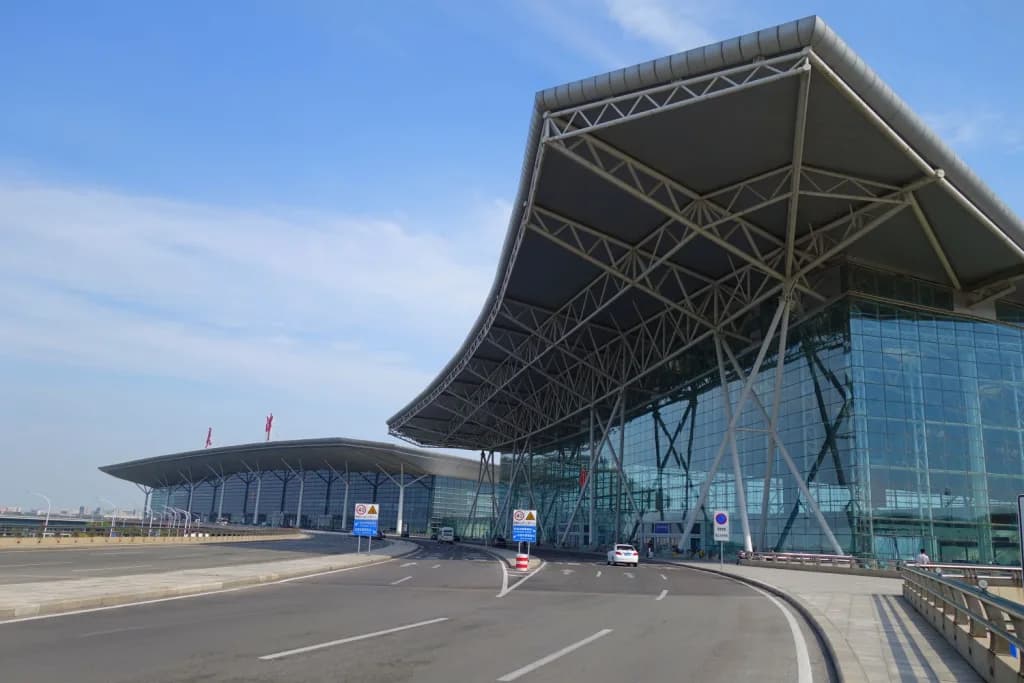 Vue aérienne de l'infrastructure de Tianjin Binhai International Airport