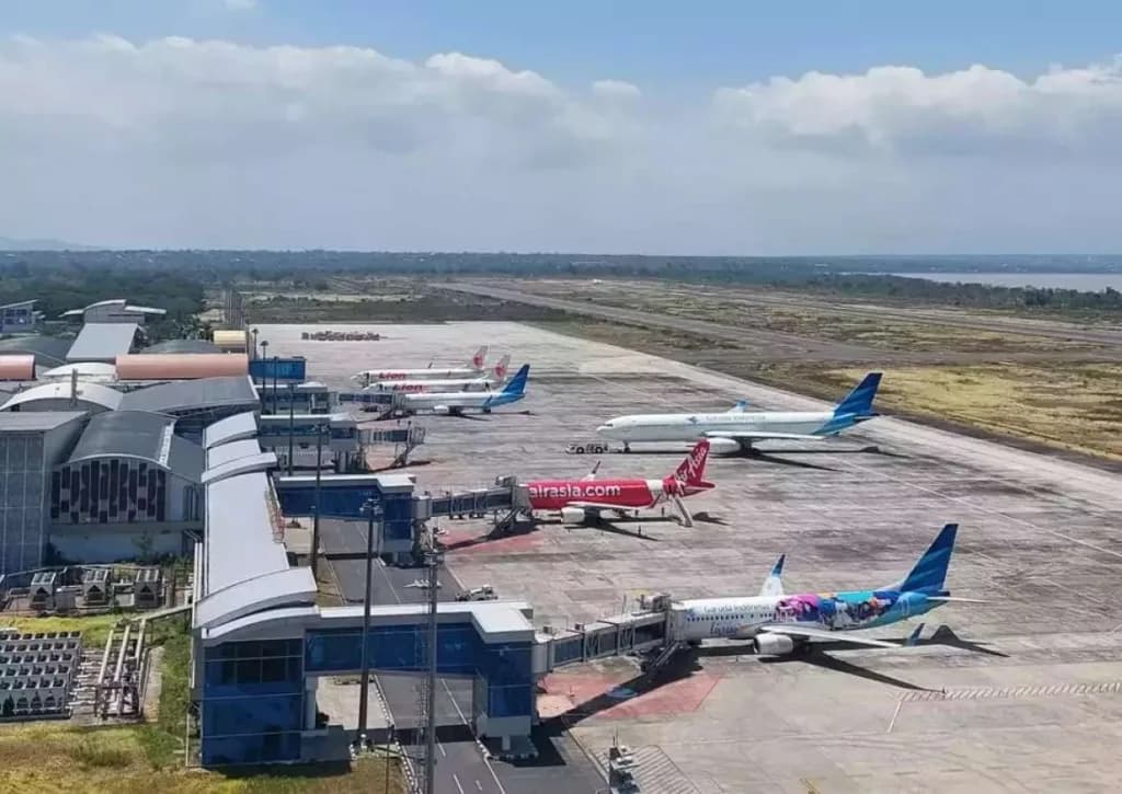 Aerial view of Lombok International Airport airport infrastructure