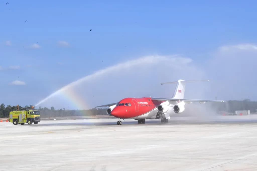 Luftaufnahme der Infrastruktur von Nusantara International Airport