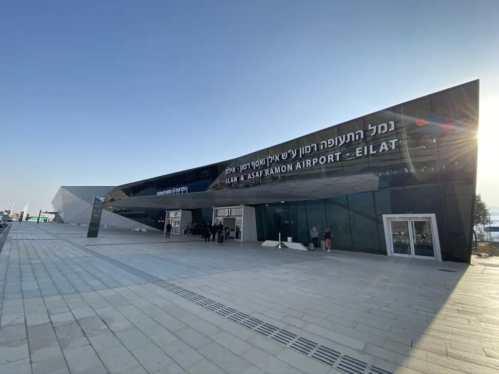 Vue aérienne de l'infrastructure de Ramon International Airport