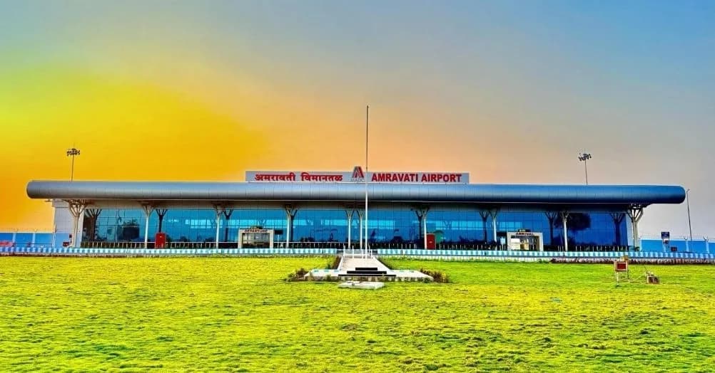 Vue aérienne de l'infrastructure de Amravati (Belora) Airstrip