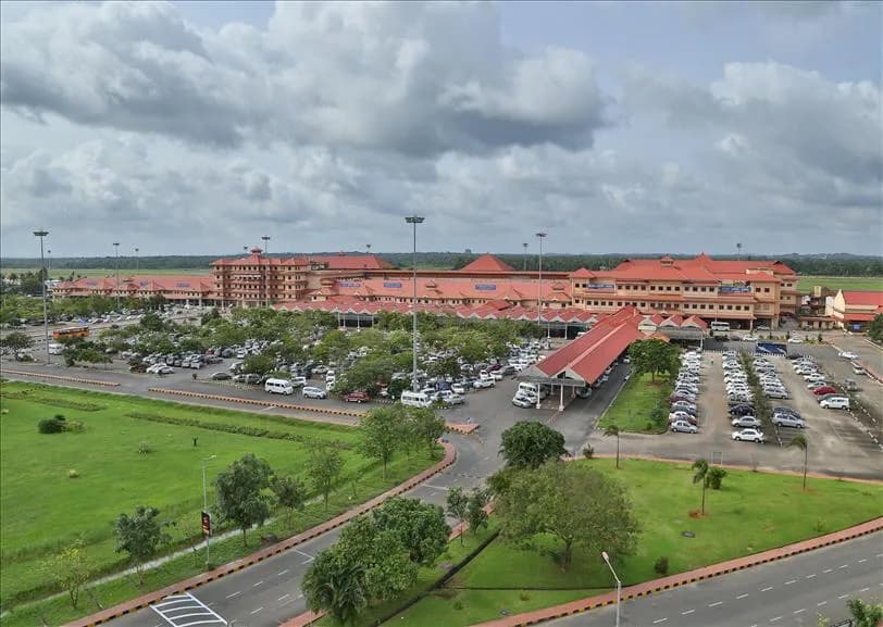 Luftaufnahme der Infrastruktur von Cochin International Airport