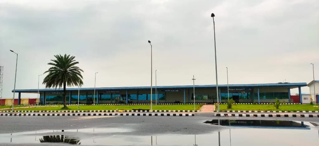 Aerial view of Rupsi Airport airport infrastructure