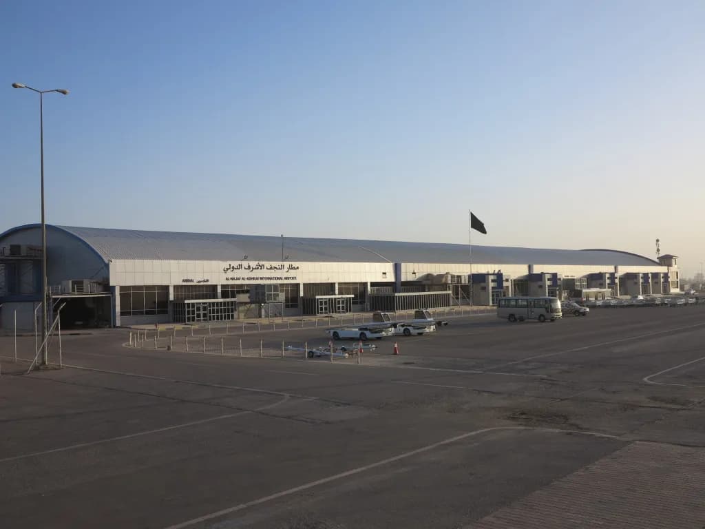 Aerial view of Al Najaf International Airport airport infrastructure