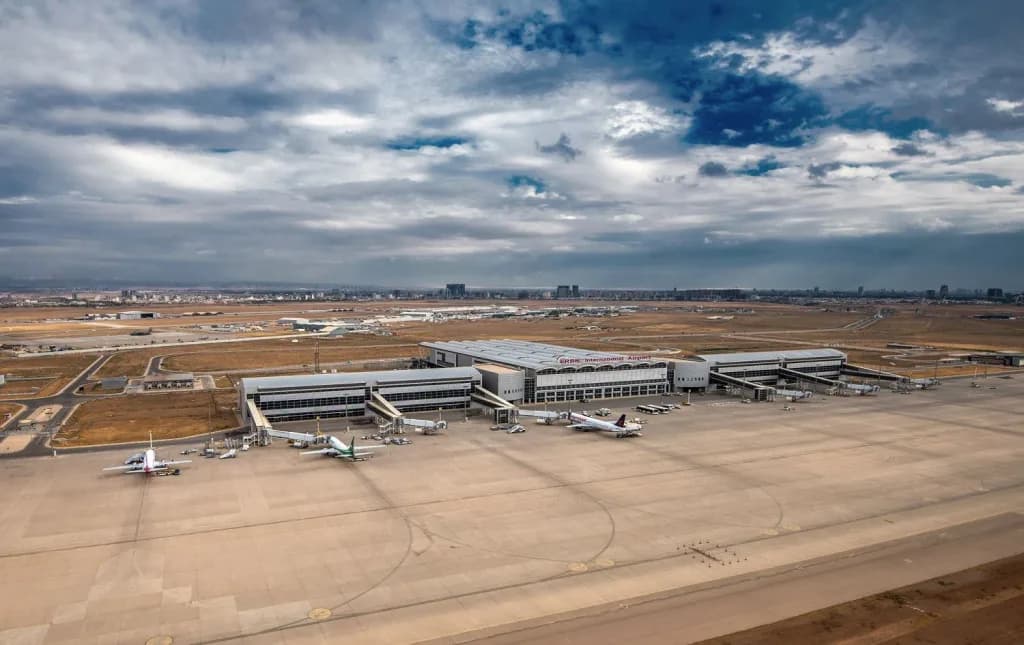 Aerial view of Erbil International Airport airport infrastructure