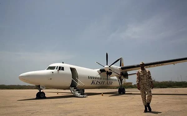 Aerial view of Abu Musa Island Airport airport infrastructure