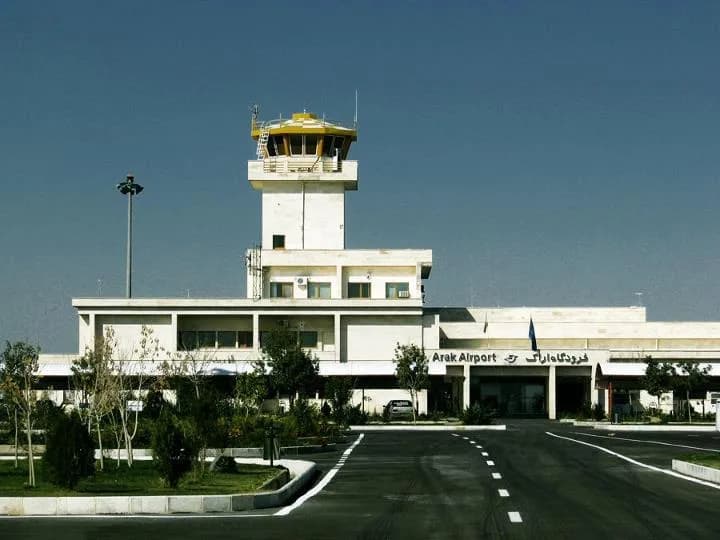 Luftaufnahme der Infrastruktur von Arak Airport