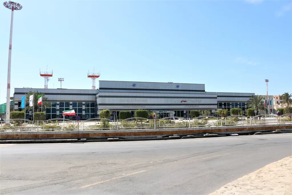 Aerial view of Bushehr Airport airport infrastructure