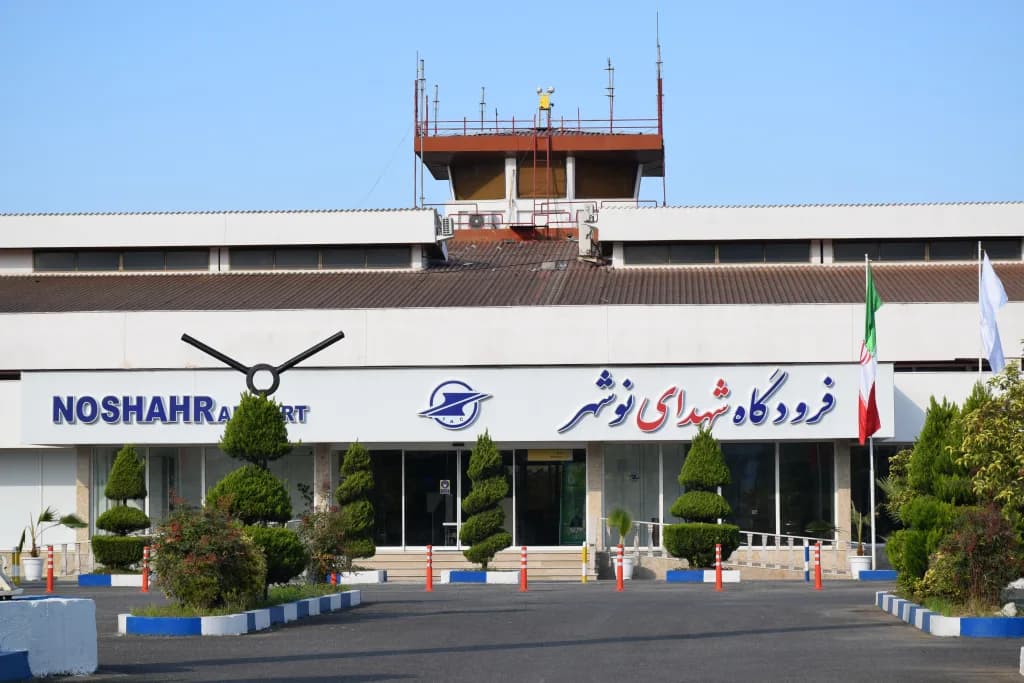 Panorama infrastruktury portu Nowshahr Airport