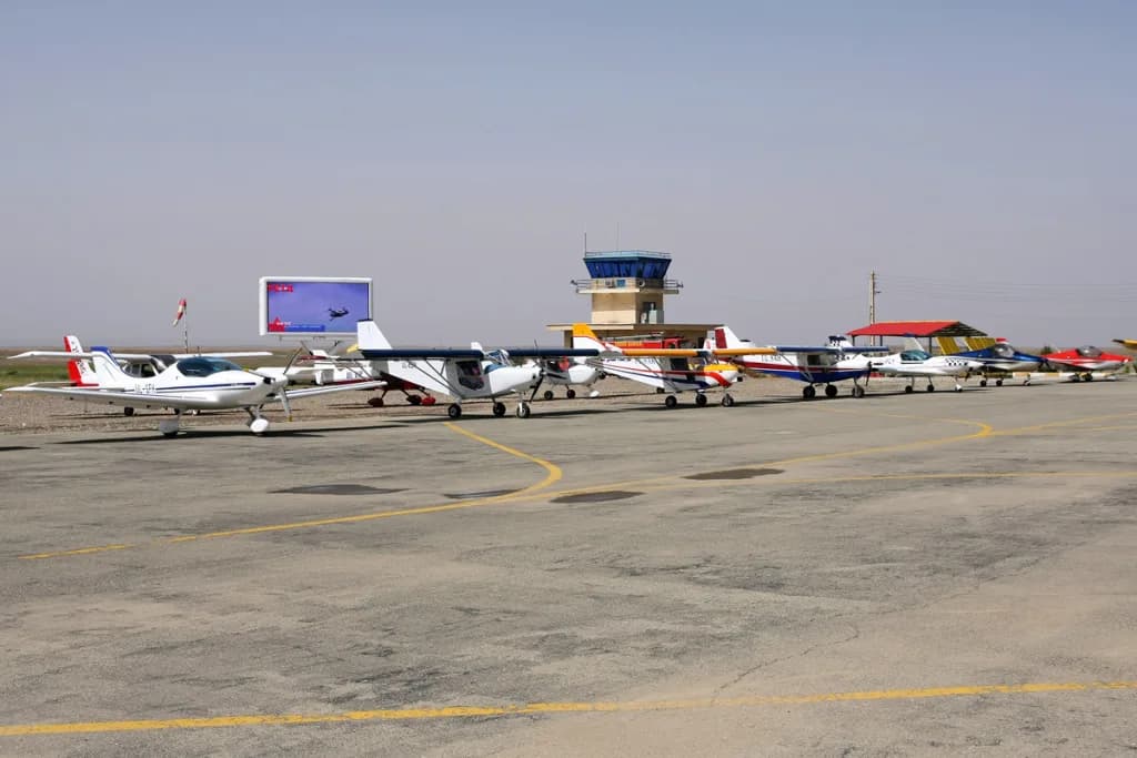 Luftaufnahme der Infrastruktur von Qazvin Airport