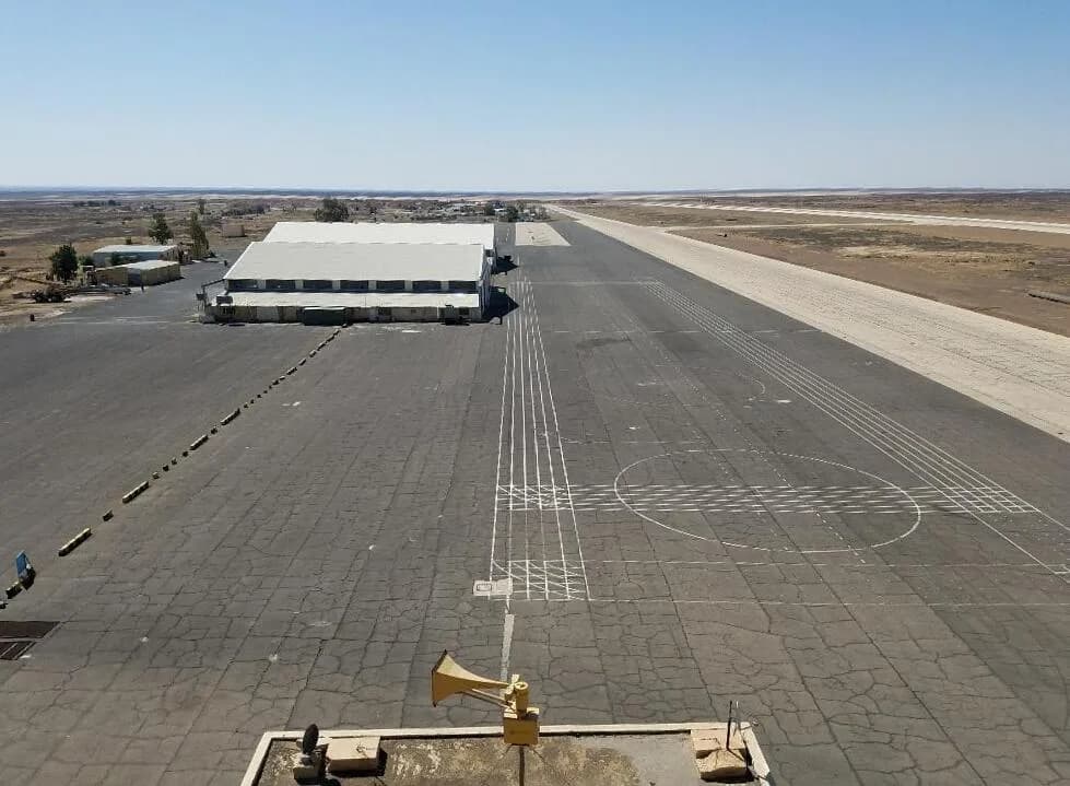 Luftaufnahme der Infrastruktur von Prince Hassan Air Base
