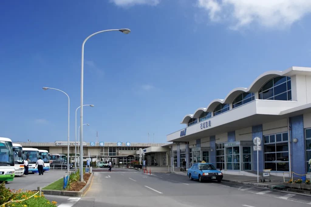 Aerial view of Ishigaki Airport airport infrastructure