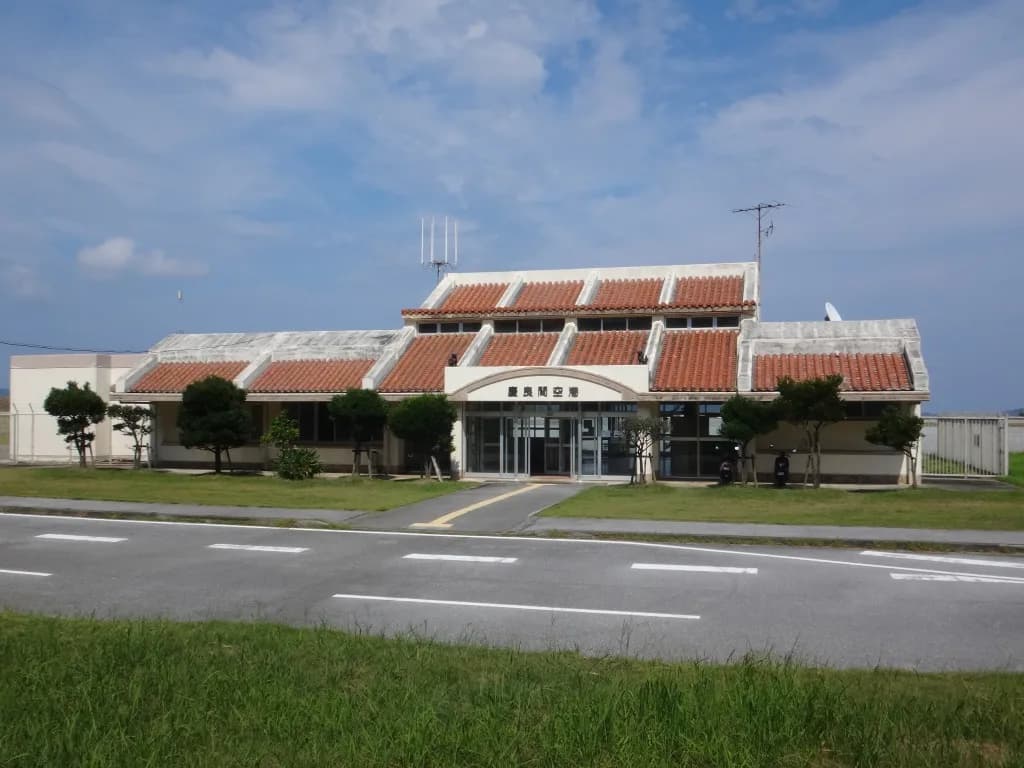 Luftaufnahme der Infrastruktur von Kerama Airport