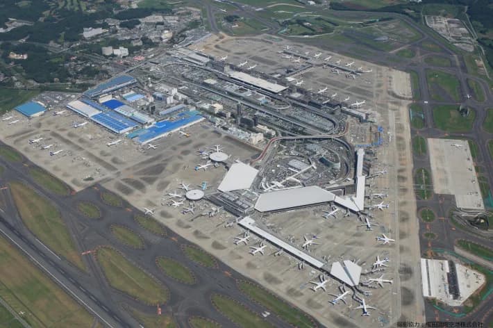 Aerial view of Narita International Airport airport infrastructure