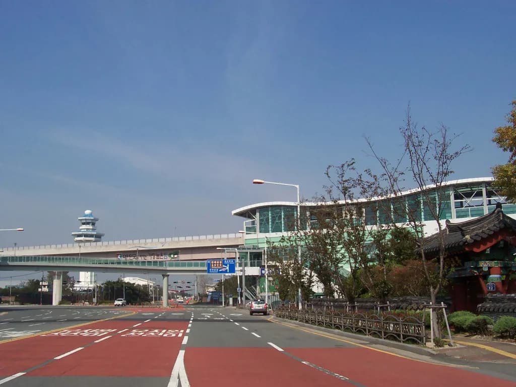 Vue aérienne de l'infrastructure de Gimhae International Airport