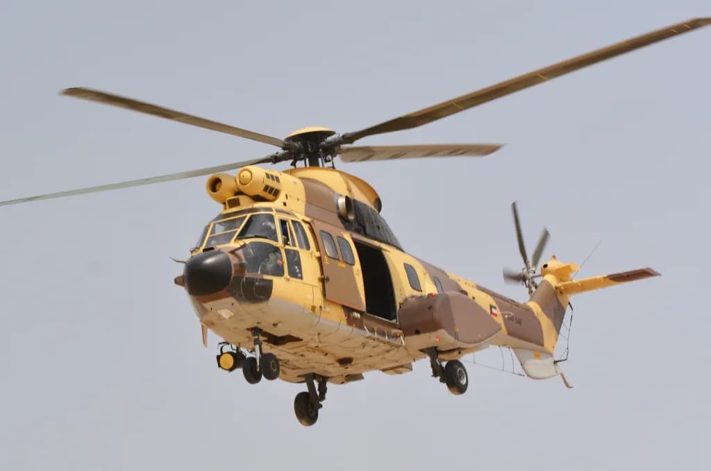 Luftaufnahme der Infrastruktur von Ali Al Salem Air Base