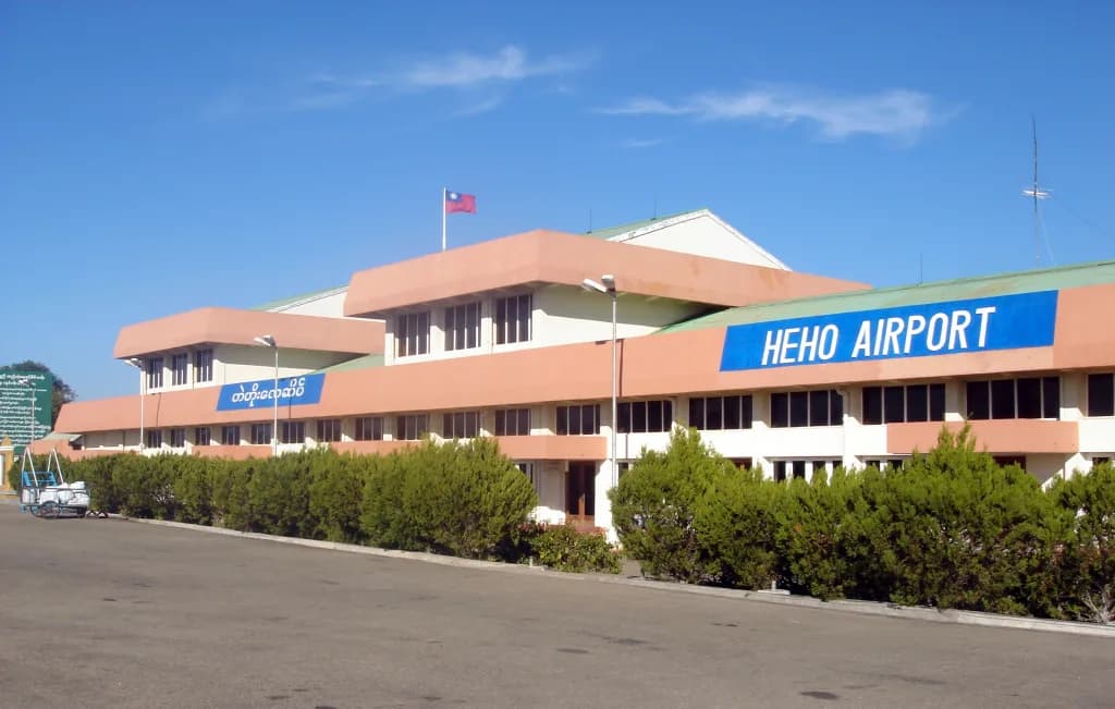 Aerial view of Heho Airport airport infrastructure