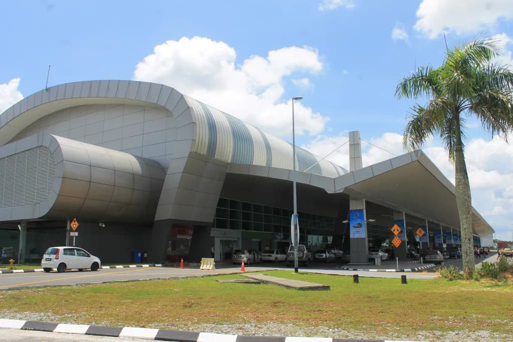 Aerial view of Sibu Airport airport infrastructure